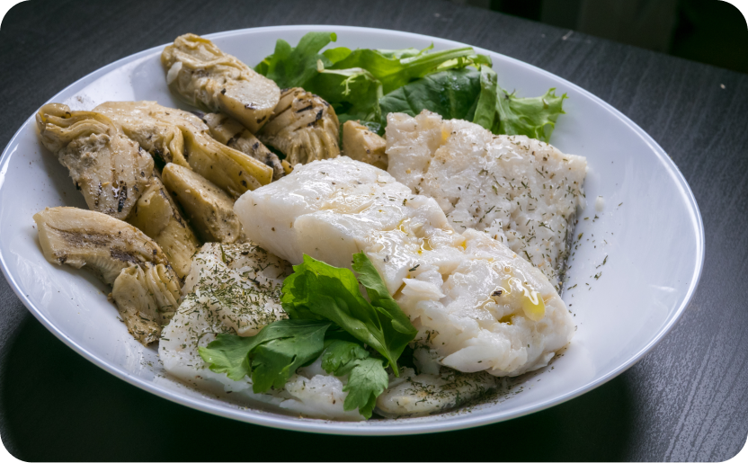 Immagine ricetta Filetti di merluzzo ai cuori di carciofo