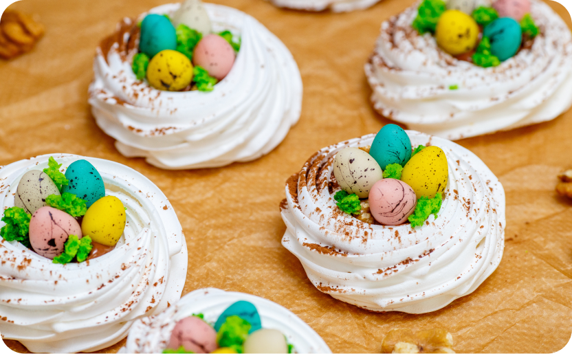 Immagine ricetta Nidi di meringhe pasquali