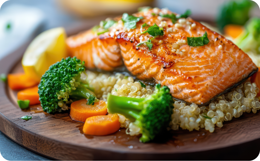 Immagine ricetta Quinoa con salmone e carote