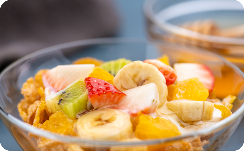 Immagine ricetta Yogurt, fiocchi di mais e frutta di stagione